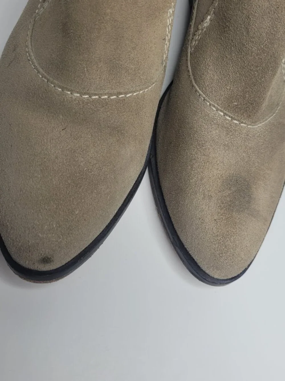 FREE PEOPLE Brady loafer suede tan gray preppy classic minimalist size 36.5